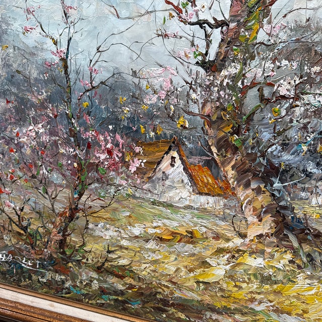 Impressionist Marie Charlot Impressionist Landscape Palette Knife Oil Painting, Signed For Sale - Image 3 of 12