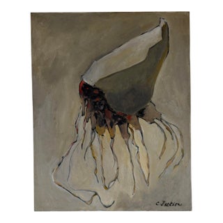 1970s C. Jackson Expressionist Abstract Oil on Canvas Painting – Signed, Unframed For Sale