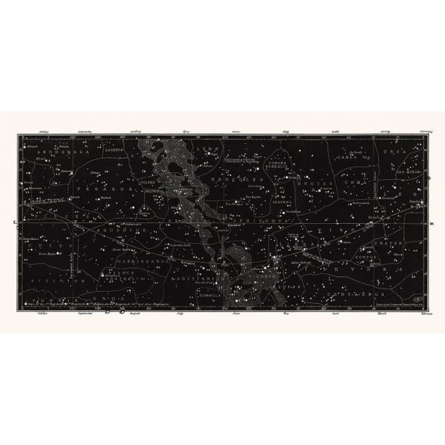 Reproduction Antique Black Star Map For Sale