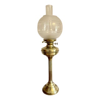 Antique Edwardian Brass Oil Lamp, 1900s, Set of 3 For Sale
