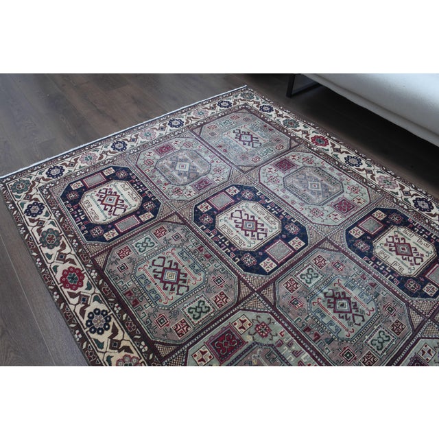 Textile 1970s Vintage Turkish Handmade Wool Cotton Brown Area Rug For Sale - Image 7 of 11