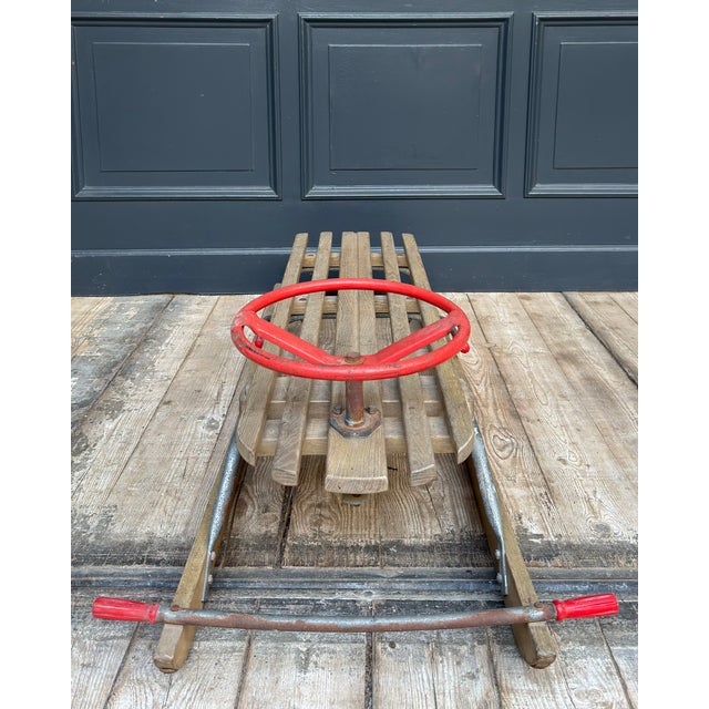 1950s Vintage Steering Sled, 1930s For Sale - Image 5 of 7
