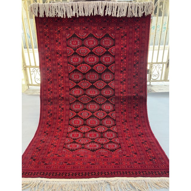 Textile Vintage Turkmen Princess Bukhara Gul Tribal Rug - 6'7" X 4'1" For Sale - Image 7 of 11