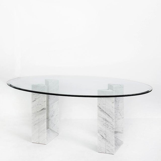 Vintage Diapason Dining Table in Carrara Marble and Glass by Cattelan Italia, 1990s For Sale - Image 16 of 16