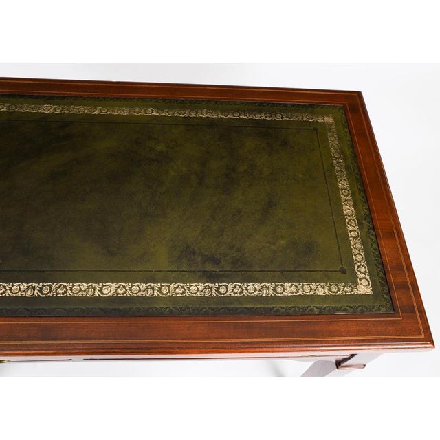 Antique Edwardian Inlaid Mahogany Desk, 1890s For Sale - Image 5 of 18