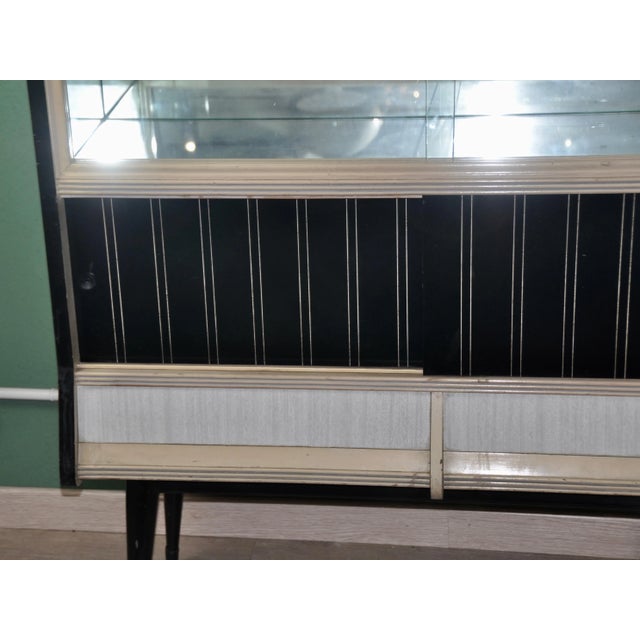 White Formica and Black Display Cabinet, 1960s For Sale - Image 14 of 18
