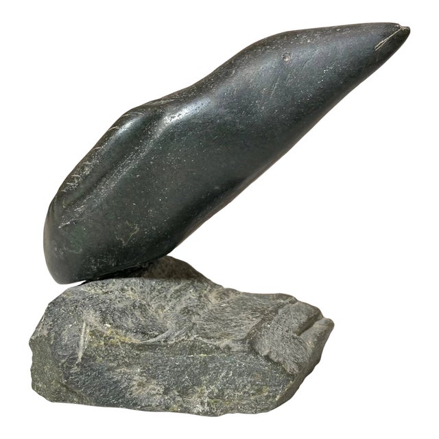Share Vintage Hand Carved Asaina Adamee Soapstone Canadian Eskimo Inuit Bird Sculpture For Sale