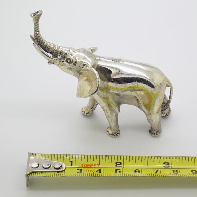 Large Vintage Italian Handmade Sterling Silver Elephant Figurine, Arezzo, Tuscany, Italy, 1980s For Sale - Image 12 of 13