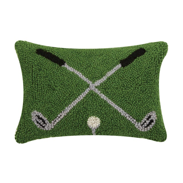 Contemporary Cross Golf Clubs Hook Pillow, 8" x 12" For Sale - Image 3 of 3
