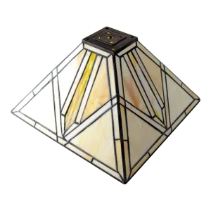 Vintage Arts & Crafts Mission Frank Lloyd Wright Style Stained Glass Lamp Shade