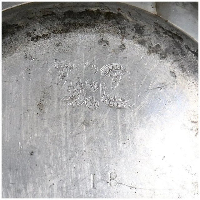 Belgian Liege Pewter Wavy Edge Multi-reed Plate For Sale - Image 4 of 5