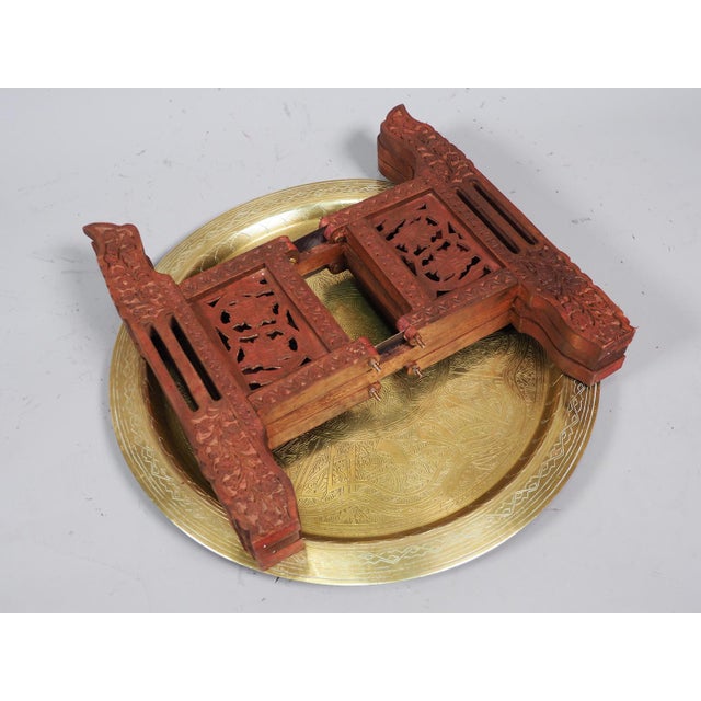 Vintage Orient Islamic Hammer Engraved Table Tray, 1940s For Sale - Image 16 of 18