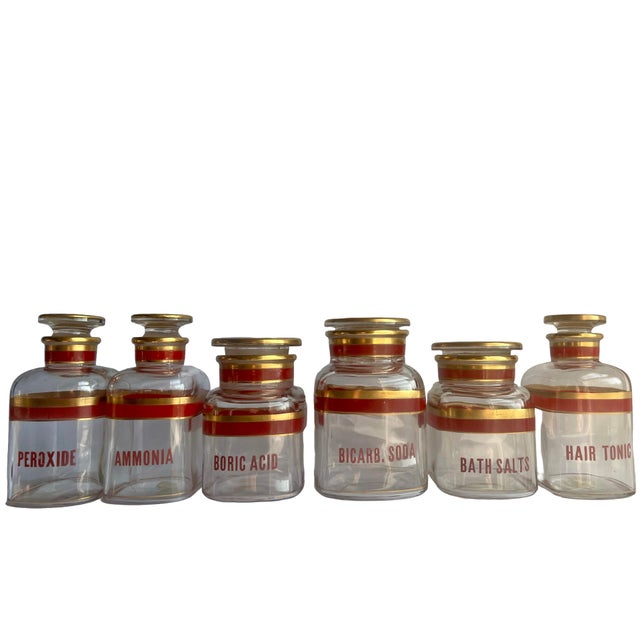 American Antique Pharmacy Apothecary Jars - Set of 6 For Sale - Image 3 of 12