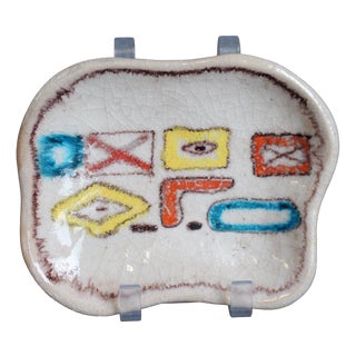 Vintage Italian Decorative Ceramic Dish by Guido Gambone, 1950s For Sale
