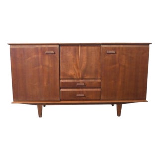 English Modern Teak Credenza With Flip-Up Bar, 1960s For Sale