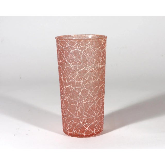 Vintage MCM Set of Drinking Glasses & Jug, Spaghetti String Pattern, Color Craft, Indianapolis, In., Set of Seven and Jug. For Sale - Image 4 of 11