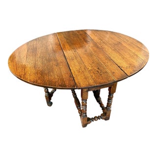 17th Century Charles II Oak Gateleg Dining Table For Sale