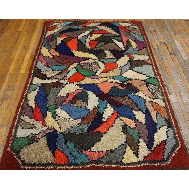 Mid 20 Century American Hooked Rug 4' 2" x 6' 2" General Rug Type: North & South American Specific Rug Type: American...