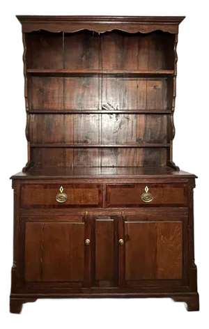 Antique English Oak Welsh Dresser Cupboard Storage Cabinet