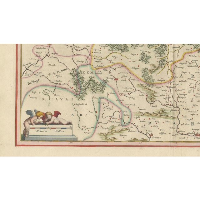 Golden Age Map of Boulogne & Guînes from Blaeu, 1642 For Sale - Image 6 of 10