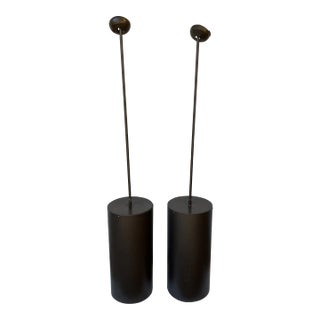 1960’s Gargantuan Minimalist Brown Cylindrical Pendants For Sale