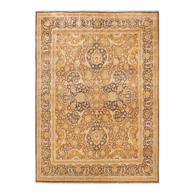 Mogul Collection Hand-Knotted Area Rug - Yellow 8' 1" x 11' 1" For Sale