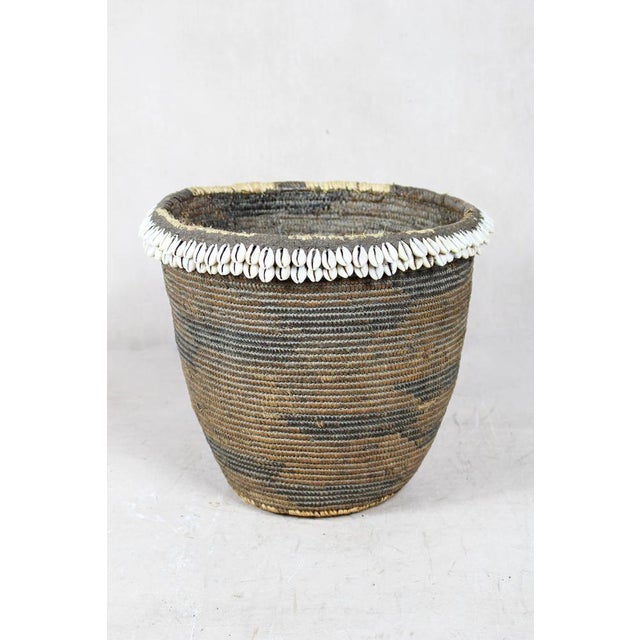 Vintage Tutsi Basket with Cowrie Shells For Sale - Image 3 of 5