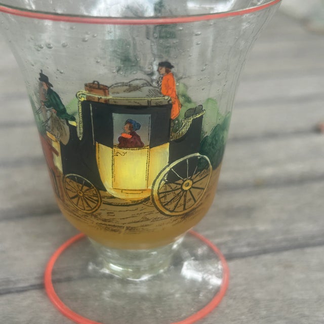Vintage Horse and Carriage Bullicante Cordial Glasses- Set of 4 For Sale In Sacramento - Image 6 of 10