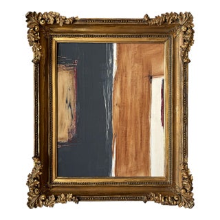 “Romantic” Abstract Art in 1800's Antique Frame, Transitional Living Room Art by JTS For Sale