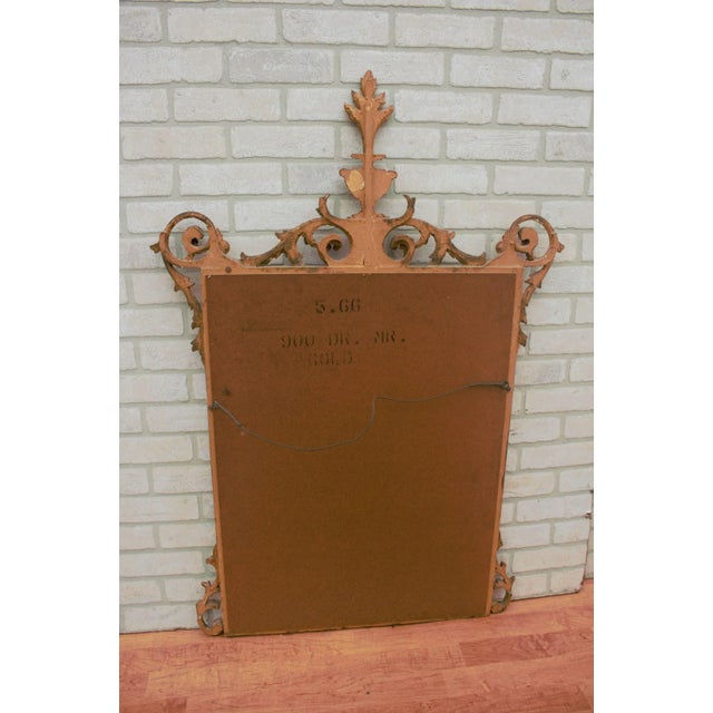 Gold Vintage Italian Ornate Carved Gold Leaf Wall Mirror For Sale - Image 8 of 9