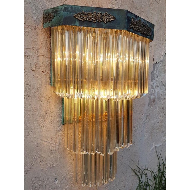 Trimmed Glass Wall Lamp from Venini, 1960s For Sale - Image 6 of 14