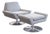 DellaRobbia Tech Contemporary Modern Chrome & Fabric Lounge Chair & Ottoman For Sale
