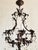 1950s French Style Wrought Iron & Tole Chandelier With Crystals For Sale - Image 4 of 11