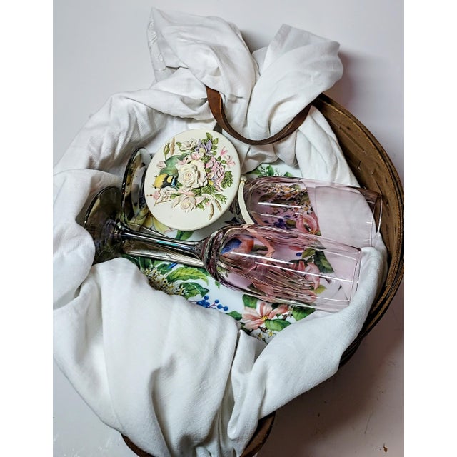 Wood Birdwatchers Picnic Gift Basket- Set of 9 For Sale - Image 7 of 13