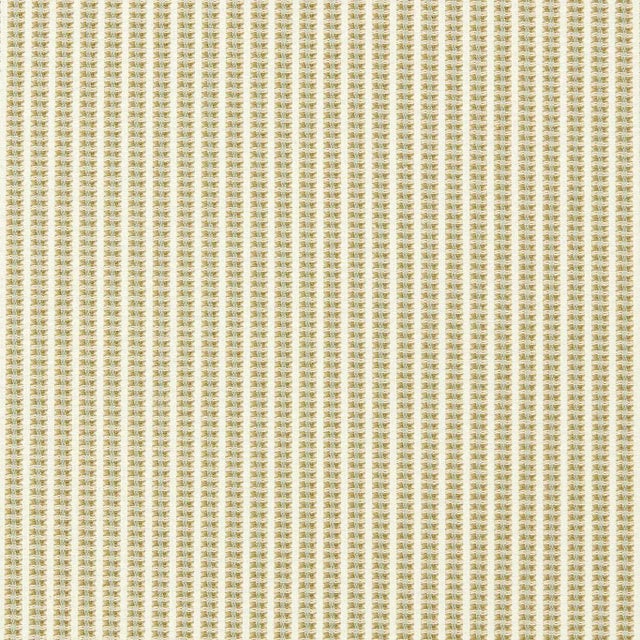 Harlequin Pepita Stripe Fabric in Taupe/Mint For Sale