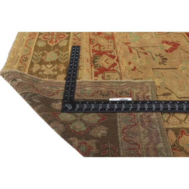 Vintage Turkish Oushak Rug 07’05 X 12’03 For Sale - Image 9 of 11