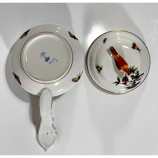 Herend, Lady Rothschild Pattern, Birds & Pearls, Lidded Patty Pan For Sale - Image 9 of 12