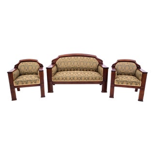 Antique Biedermeier Living Room Set, 1870, Set of 3 For Sale