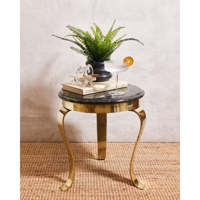 1960s Green and Brass Side Table Attributed to Arturo Pani For Sale - Image 12 of 14