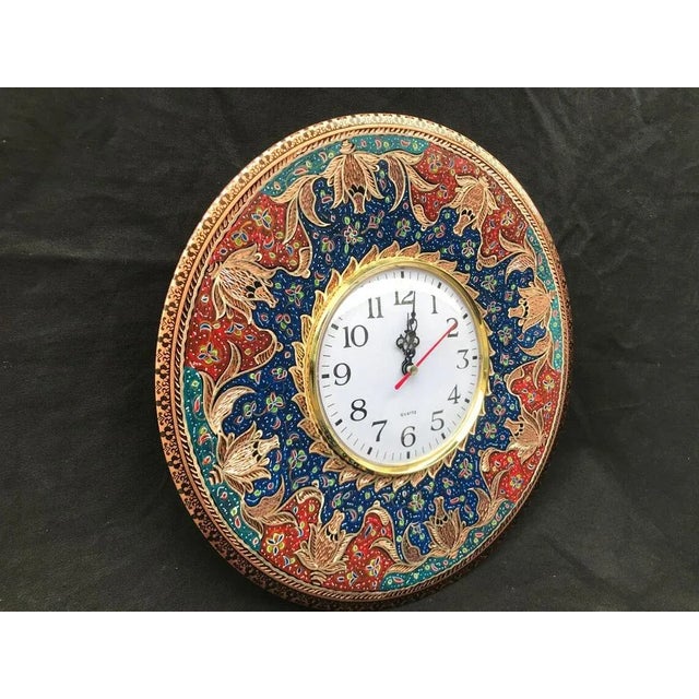 Kitchen Copper Clock in Metal For Sale - Image 4 of 6