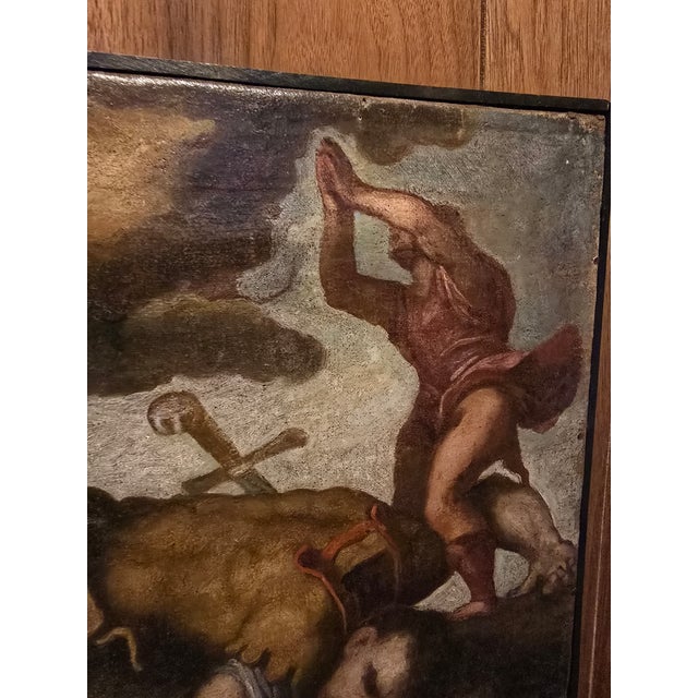 Textile Antique 18th Century Old Master Painting For Sale - Image 7 of 9