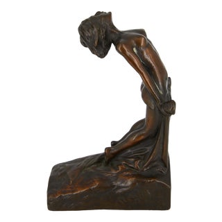 1920s Bronze Art Nude Woman Bookend For Sale