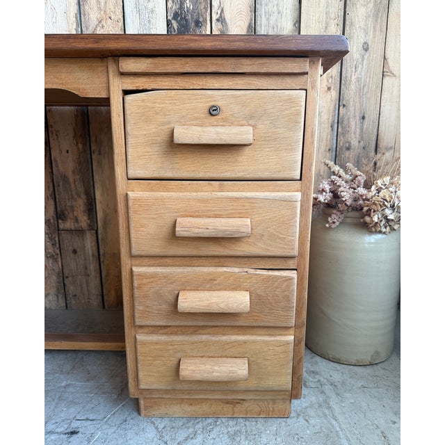 Wood Renovated Semi-Ministers Desk, 1950s For Sale - Image 7 of 17