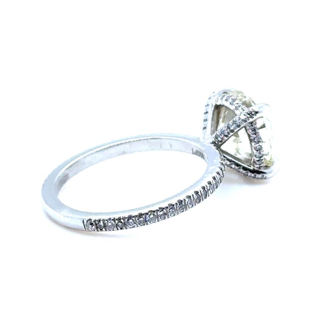 Contemporary 18ct White Gold Round Brilliant Cut Diamond Ring 4.42ct 5.42g, Size 6.75 For Sale - Image 3 of 9