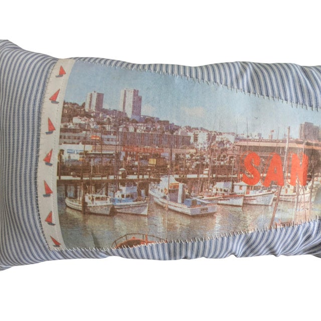 Handcrafted Custom San Francisco Pennant Flag Lumbar Pillow For Sale - Image 4 of 11