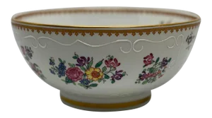Mid 20th Century French Sperabo Porcelain Floral & Fruit Bowl