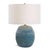 Contemporary Organic Modern Ocean Blue Wave Ceramic Table Lamp For Sale - Image 3 of 5