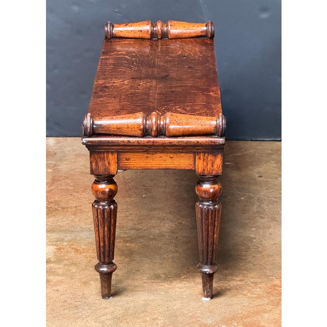 Wood Large Hall Bench or Window Seat of Patinated Oak From England For Sale - Image 7 of 8
