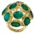 22Ct Natural Emerald, 12 Oval Stone Dome Shape Cocktail Ring 14 Kt Yellow Gold For Sale