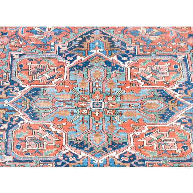 Early 20th Century Persian Heriz Rug For Sale - Image 10 of 14